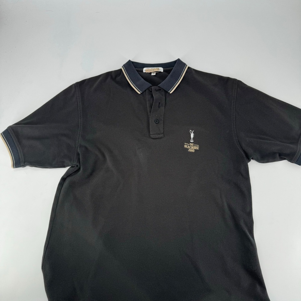 The Open St Andrews Links Old Course 2000 Mens‎ Black Golf Polo Shirt Size M